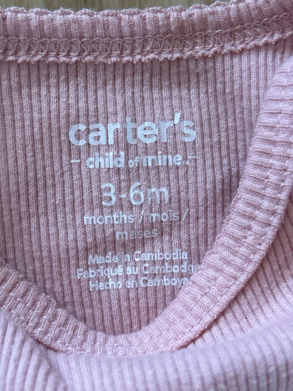 Carter's Light Pink Ribbed 